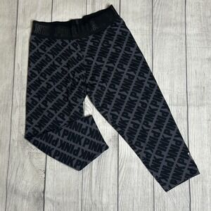 PINK Victoria's Secret‎ Ultimate All Over Logo Cropped Capri Leggings Small GUC